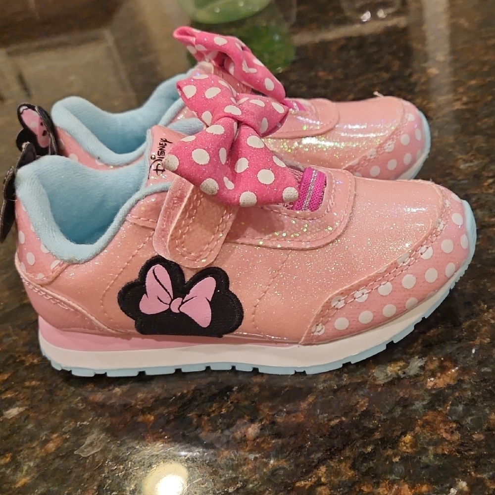 Disney Pink Glitter Sneakers with Bow